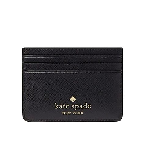 Trendy Kate Spade A Great Place To Stash Concert Tickets, Photographs, Secret Love Notes...Oh, And Credit Cards Of Course. Details 3.0" H X 4" W Pvc Smooth Pvc Trim Foil Embossed With Spade Logo Two Way Spade Jacquard Lining Exterior: 6 Credit Card Slots, Open Middle Compartment Dust Bag Not Included Style # K4805 Bday List, Spade Logo, Kate Spade Card Holder, Pvc Trim, Wishlist 2024, Keychain Wallet, Kate Spade Wallet, Birthday Wishlist, Black Wallet