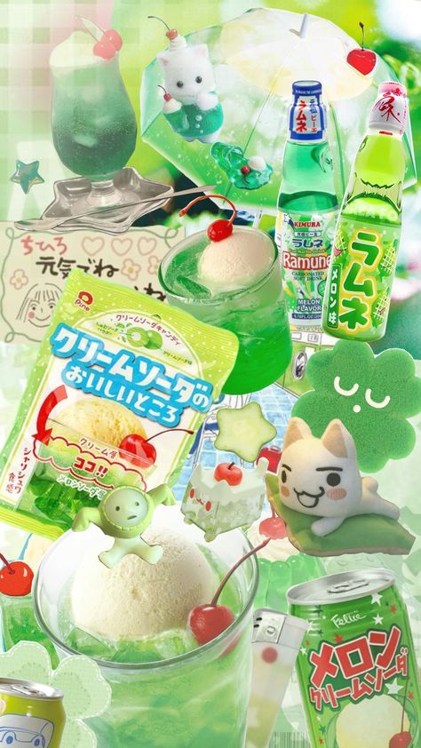 melon soda!! 🍈🫧 メロンソーダ Melon Soda, Melon, Pins