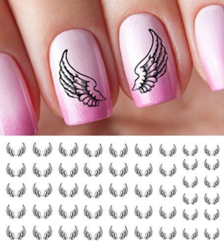 Flamingo Nails, Cheap Nail Art, Angel Nails, Waterslide Nail Decals, Latest Nail Trends, Nail Art Decals, Nail Blue, Waterslide Decals, Nail Polish Trends