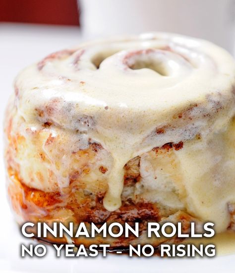 Easy No-Yeast Cinnamon Rolls Cinnamon Rolls No Yeast, Rolls No Yeast, Cinnamon Roll Desserts, No Yeast Cinnamon Rolls, Rolls Easy, Cinnamon Rolls Easy, Cinnamon Rolls Homemade, Easy Cinnamon, Cinnamon Rolls Recipe