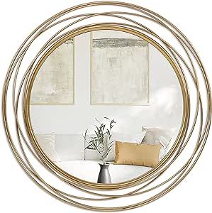 Round Mirror Over Fireplace, Large Round Mirrors, Gold Hallway, Hallway Mirrors, Large Black Mirror, Large Circle Mirror, Gold Circle Mirror, Mirror Over Fireplace, Mirror Fireplace