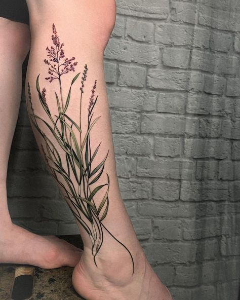 Sweet Grass Tattoo, Prairie Grass Tattoo, Wild Grass Tattoo, Grass Tattoo, Wild Grass, Tattoo Portfolio, Color Tattoo, Girl Tattoos, Flower Tattoo