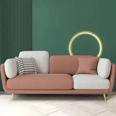 Leather Sofa, Love Seat, Fabric Sofa, Sofas & Armchairs, Velet Sofas, Modern & Contemporary Sofas, C Sofa Set Designs Small Spaces, Two Tone Sofa, Sofa For Living Room Modern, Sofa Colour, Gold Couch, Statement Sofa, Pink Couch, Couch For Living Room, Luxury Furniture Sofa