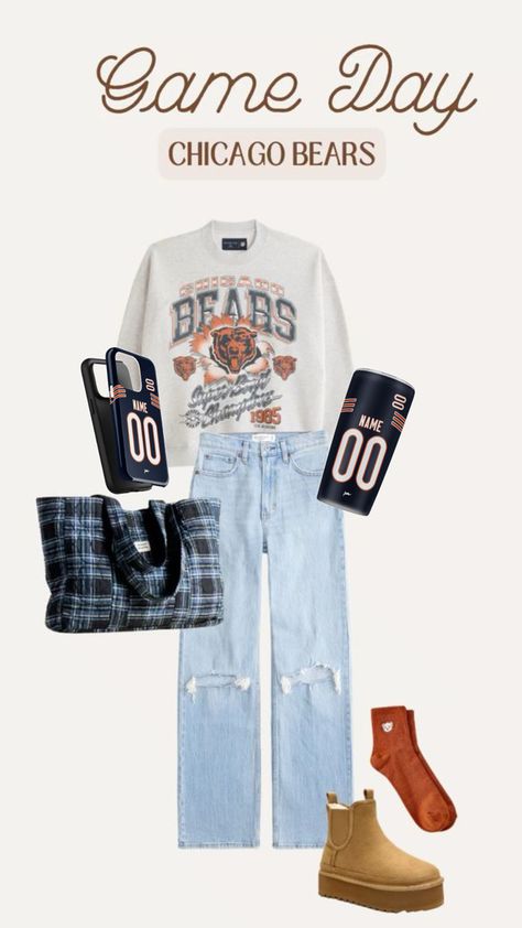 Looking to rep your team on game day? Our Chicago Bears football game day outfit ideas have you covered! From comfy jerseys to stylish hoodies and trendy accessories, we’ve got the perfect looks to show off your Bears pride. Personalize your outfit with your name or favorite player’s number for a unique touch. Whether you’re at Soldier Field or watching with friends, you’ll be ready to support the Bears in style this football season! Football Game Day Outfit, Day Outfit Ideas, Chicago Bears Football, Bear Pride, Soldier Field, Bears Football, Game Day Outfit, Stylish Hoodies, Team Jersey