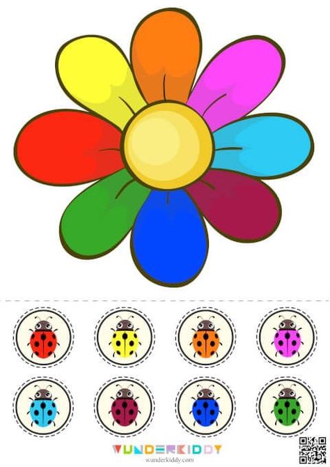 Activities For 3 Yrs Kids, Color Matching Preschool, Flower Crafts Kids, Ladybug Crafts, Preschool Colors, Montessori Toddler Activities, Preschool Activities Toddler, Daycare Activities, Chickadees