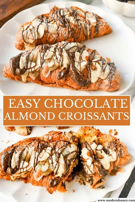 Easy Chocolate Almond Croissants