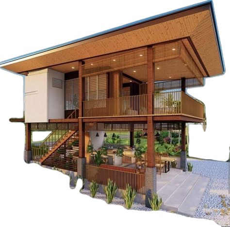 Tropical Stilt House Design, Province House Design Philippines, Elevated House Design Philippines, Farmhouse Philippines, Kubo House Design, Budget Floor Plans, Rest House Philippines, Kitchen Tiny House, 40x60 Pole Barn