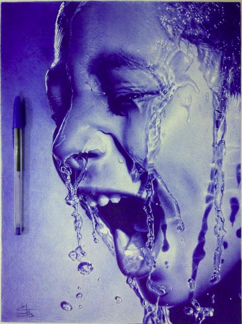 Gel Pen Drawings, Stylo Art, Drawing Dragon, Ballpoint Pen Art, Pen Art Work, Ballpoint Pen Drawing, Pen Art Drawings, Pen Sketch, Portrait Sketches