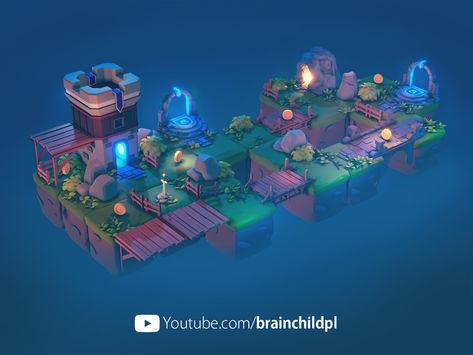 ArtStation - [Timelapse] Simple Day & Night Low Poly Scenes in Blender & Unity | Rendered in Unity HDRP, Rafał Urbański Stylized Environment, Unity Game Development, Game Level Design, Best Rpg, Low Poly Games, Unity Games, Unity 3d, Video Game Design, Isometric Art