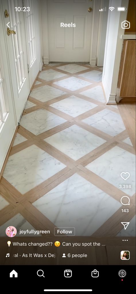 Vestibule Tiles Entrance, Tile In Kitchen Floor, Tile And Wood Floors Combo, Closet Flooring Ideas, Entry Flooring Ideas, Entry Flooring, Floor Transitions, Foyer Flooring, Front Hallway