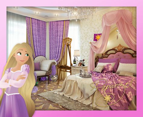 Rapunzel Bedroom Ideas, Tangled Room Decor, Rapunzel Bedroom, Chill Bedroom Vibes, Fairy Princess Room, Rapunzel Crafts, Tangled Room, Rapunzel Room, Enchanted Bedroom Ideas