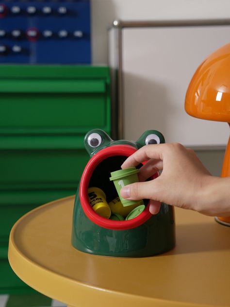 Box Creative, Playful Decor, Ceramic Tray, Desktop Organizer, Green Frog, Big Mouth, Favorite Candy, Cute Room Decor, Tidy Up