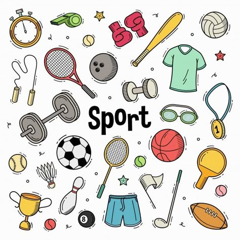 Mapeh Design, Camping Doodles, Sports Day Decoration, Sports Illustrations Design, School Doodles, File Decoration, Sports Drawings, File Decoration Ideas, الفن الرقمي