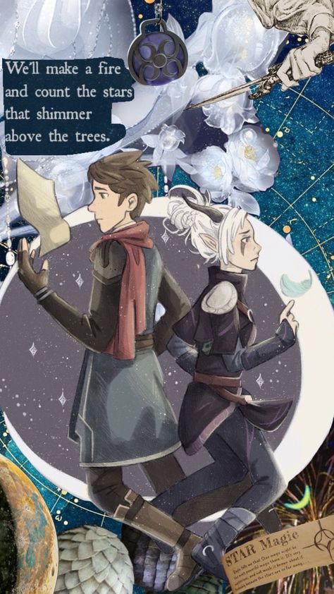 #thedragonprince #rayllum #wallpaperlockscreen #wallpapercollage #stars #moon #aesthetic Rayla X Callum, Rayla Dragon Prince, Prince Dragon, Moon Aesthetic, Stars Moon, Lock Screen Wallpaper, The Moon, Phone Wallpaper, Prince