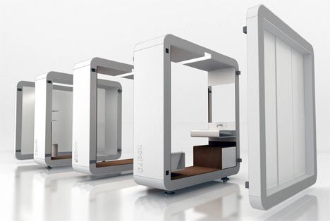 Modular Bathroom, Bathroom Box, Modular Bathrooms, Module Design, Office Pods, Micro House, Prefabricated Houses, Glass Boxes, Yanko Design