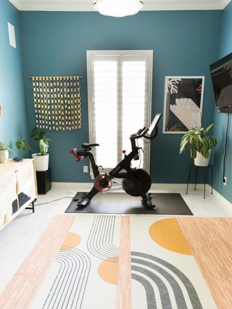 Peloton In Bedroom Ideas, Yoga Room Design At Home, Modern Yoga Room, Yoga Room Ideas Home, Yoga Room Ideas, Peloton Room Ideas, Workout Room Ideas Home, Modern Home Gym, Yoga Room Design