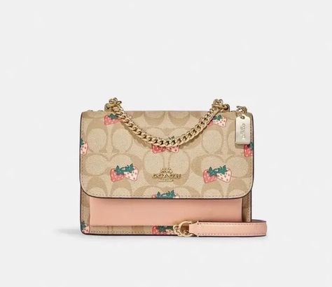 Coach Strawberry, Coach Mollie, Crossbody Coach, Handbag Essentials, Girly Bags, Fancy Bags, Strawberry Print, Coach Wallet, Pretty Bags