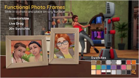 sims 4 cc // custom content clutter decor mod // LittleMsSam's Sims 4 Mods // functional photo frame Los Sims 4 Mods, Sims 4 Traits, Cc Furniture, Sims 4 Clutter, The Sims 4 Packs, Sims 4 Game Mods, Play Sims, Sims 4 Mm, Sims Four