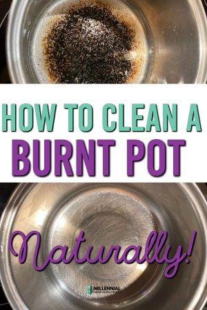 Burnt pot? Here's how to clean a burnt pot and remove stubborn stuck on food from your pots with little effort. This takes minutes to clean! #cleaning #burntfood How To Clean A Burned Stainless Pot, Burnt Pots Cleaning, How To Clean A Pot That Burned, Removing Burnt Food From Pots, How To Clean A Scorched Pot, Clean A Burnt Pot Stainless Steel, How To Get Burnt Food Off Pots, Clean Burnt Pots Stainless Steel, Cleaning A Burnt Pot