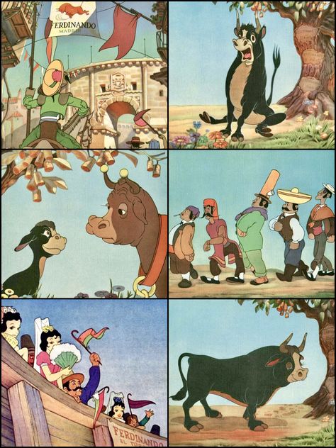 “Ferdinand the Bull” (RKO-Walt Disney, 1938) Bull Character, Ferdinand The Bull, Silly Symphonies, Ferdinand The Bulls, Superman Pictures, The Bull, Inspiration Boards, Disney And Dreamworks, Visual Effects