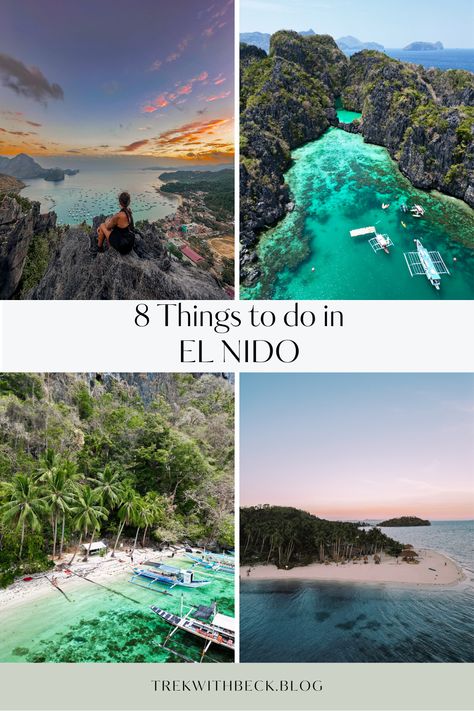 El Nido is without a doubt one of the most popular tourist destinations in the Philippines and for good reason! In this blog post I will show you 8 amazing things to do in the area. Philippines El Nido, Philippine Flag Sun, Balesin Island, Phillipines Travel, El Nido Philippines, Philippines Vacation, Vietnam Trip, Puerto Princesa, Sea Can