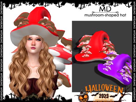 The Sims Resource - Sims 4 - hat - Mydarling20 - Mushrrom- shaped hat adult Sims Aesthetic, Duck Backpack, Zombie Christmas, Sims 4 Tattoos, Sims 4 Challenges, Mushroom Hat, Ts4 Cc, Sims 4 Cc, Sims 4 Custom Content