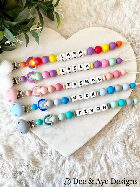 Beaded Pacifier Clip, Personalized Pacifier, Binky Clips, Paci Clip, Baby Pacifier Clip, Pacifier Clips, Dummy Clips, Teething Toys, Gift Newborn