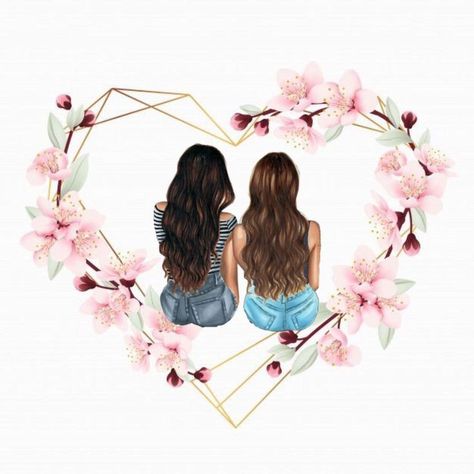 Friendship Paintings, Bff Images, Helloween Wallpaper, Best Friend Images, Best Friend Drawings, Best Friend Pictures Tumblr, Bff Drawings, Phone Background Patterns, Cute Fall Wallpaper