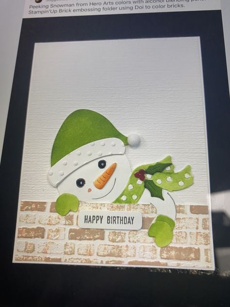 Hero Arts Peeking Snowman, Peeking Snowman Cards, Peeking Snowman, Hero Arts Cards, Holiday 2024, Simple Christmas Cards, Cas Cards, Snowman Cards, Snowflake Cards