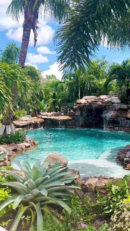 Insane Grotto Gallery | Lucas Lagoons Dream Backyard Pool, Lagoon Pool, Tropical Backyard, Tropical Pool, Pool Waterfall, Natural Swimming Pool, Dream Pools, Beautiful Pools, Pretty Landscapes