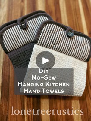 No-Sew Hanging Kitchen Hand Towels | No-Sew Projects… 😍 They are the BEST (for me anyway)…and I love 🤍 the farmhouse look of these ‘DIY No-Sew Hanging Kitchen Hand Towels’ I made and how... | By Lone Tree RusticsFacebook Hanging Hand Towel Pattern, Kitchen Towel Crafts Ideas, Hand Towel Holder Ideas Kitchens, Hanging Kitchen Towels Diy Free Pattern Ideas, Diy Kitchen Towels Hanging, Hanging Tea Towels Diy Free Pattern, Hanging Kitchen Towels Diy Free Pattern, Diy Hand Towel Holder, Hanging Towels Kitchen