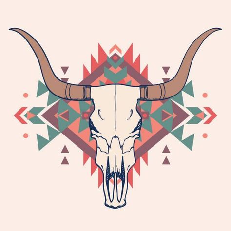 1,152 Western Cow Illustrations, Royalty-Free Vector Graphics & Clip Art - iStock Bull Skull, Vector Illustration, Canvas, Home Decor, Art, Home Décor