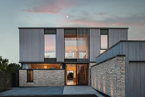 Modern Column, Upside Down House, Coastal Architecture, Timber Staircase, Seaside Home, Seaside House, Seaside Living, Contemporary Coastal, Coastal Retreat