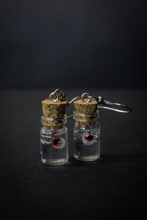 An Eye for Murder Earrings, Eyeball Jewelry, Creepy, Eyes, Red, Halloween, Spooky, Stainless Steel, Hypoallergenic, Sensitive Ears Creepy Accessories, Eyeball Jewelry, Interesting Earrings, Creepy Earrings, Red Halloween, Creepy Eyes, Adorable Outfits, Saint Benedict, Halloween Spooky