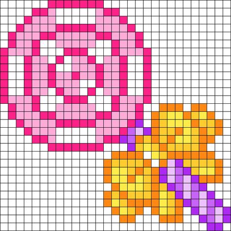 #lollipop #candy #crossstitch #perler #bead #pattern #stitch #sew #crossyourstitches Candy Pixel Art, Perler Food, Pixel Art Kawaii, Image Pixel Art, Perler Beads Ideas, Kandi Cuffs, Melty Bead Patterns, Beads Pattern, Pony Bead Patterns