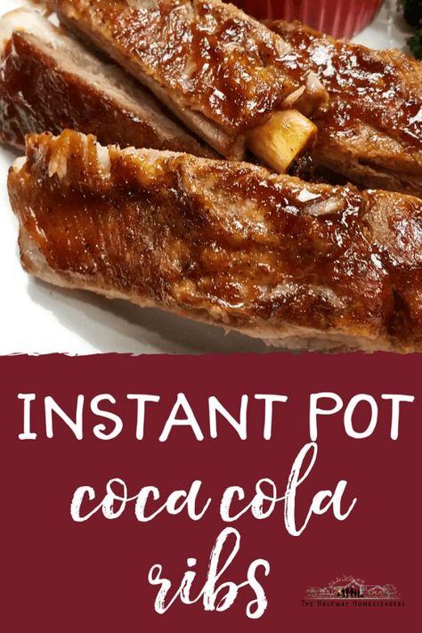 Are you looking for the best rib recipe that ever was? Well look no further! This Coca Cola Instant Pot Rib recipe is sure to be a hit at any event or home! #instantpot #ribs #BBQ #BBQRibs #pressurecooker Instant Pot Rib, Instantpot Ribs, Cola Ribs, Coca Cola Ribs, Best Ribs Recipe, Instant Pot Ribs Recipe, Ribs Bbq, Rib Recipe, Slow Cooker Ribs