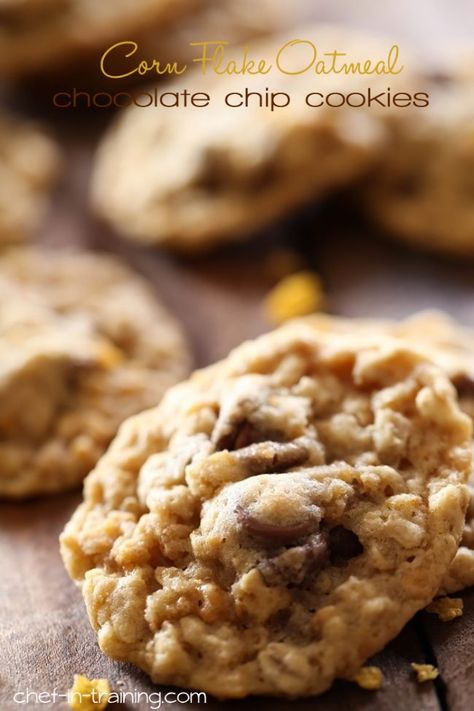 Cookies With Corn Flakes, Cornflake Recipes, Cornflake Cookies, Corn Flake, Cookie Exchange Recipes, Oatmeal Chocolate Chip, Oatmeal Cookie, Oatmeal Chocolate, Corn Flakes