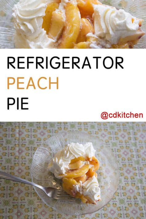 Unbaked Desserts, Sweetened Condensed Milk Desserts, Non Bake Desserts, Peach Pie Recipe, Fresh Peach Pie, Peach Pie Recipes, Milk Dessert, Graham Cracker Crust Pie, Baked Peach