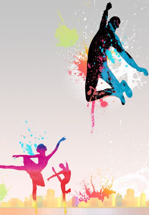 Background Images Color, Ink Silhouette, Class Poster Design, Silhouette Dance, Dance Poster Design, Rainbow Color Background, Dance Artwork, Dance Logo, Dance Background