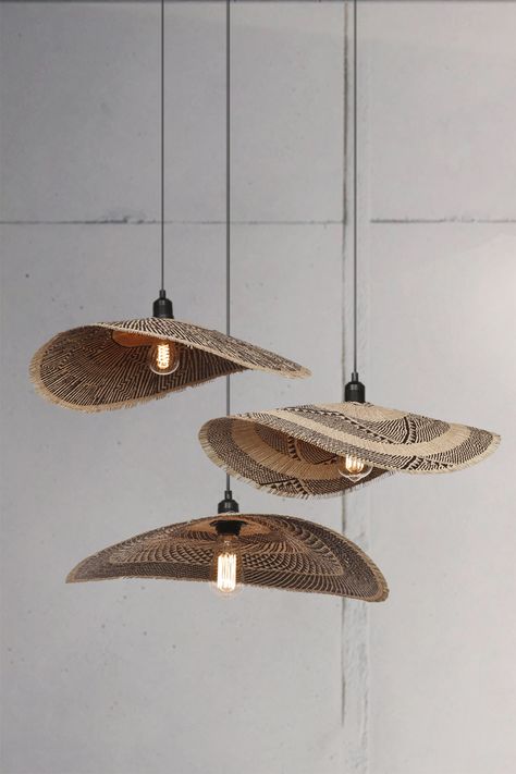 'WIMBI' / "Wave" in Swahili Hand woven from palm and wicker They are seriously beauty at all angles Swahili Interior Design, Wabi Sabi Interior, Groovy Design, Wedding Entrance Decor, Store Design Boutique, Deco Studio, Rattan Pendant, Interior Design Work, Diy Lamp Shade