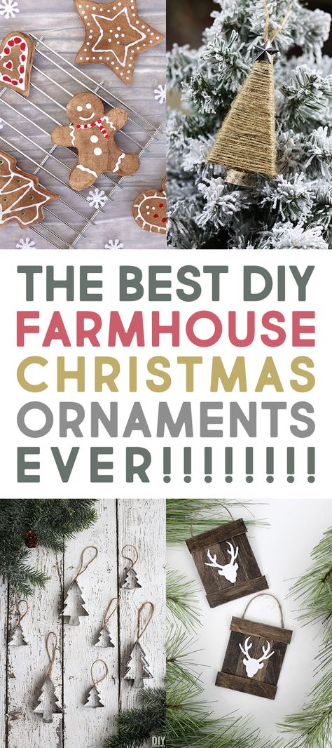 The Best DIY Farmhouse Christmas Ornaments Ever! You have to see all of these DIYS... you are going to want to make each and every ornament here! ENJOY! Diy Farmhouse Christmas Ornaments, Diy Farmhouse Christmas, Diy Christmas Lights, Farmhouse Christmas Ornaments, Easy Christmas Ornaments, Farmhouse Style Christmas, Farmhouse Ornaments, Diy Christmas Tree Ornaments, Rustic Ornaments