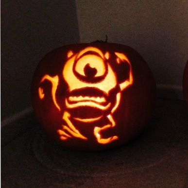 Monsters Inc. Mike Wazowski. Pumpkin carving fun! Mike Wazowski Pumpkin Carving, Monsters Inc Pumpkin Carving, Monsters Inc Pumpkin, Mike Wazowski Pumpkin, Carvings Designs, Halloween Pumpkins Carvings Designs, Pumpkins Carving, Monsters Inc Mike, Pumpkin Stencils Free