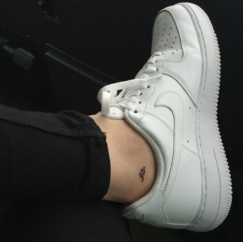 Tiny little tattoo for swimmers. White NIKE Air Force. Small Swimmer Tattoo, Swimmer Tattoos For Women, Swim Tattoo Swimmers, Chlorine Tattoo, Tattoos For Swimmers, Swim Tattoo Ideas, Swimming Tattoo Ideas Swimmers, Swimmer Tattoo Ideas, Tattoo Swimming