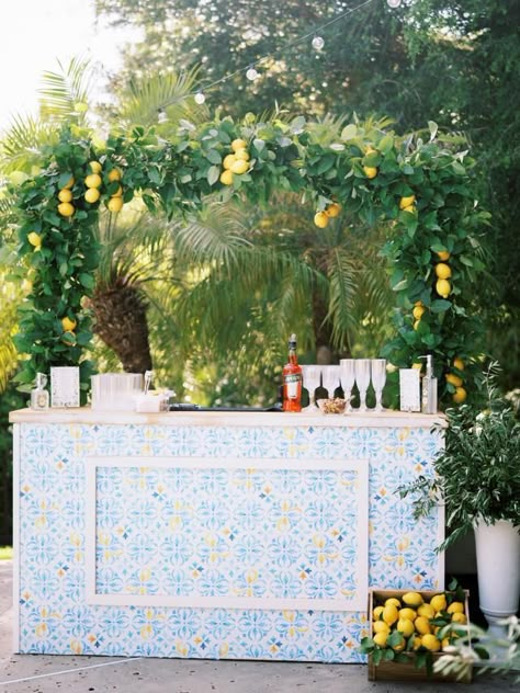 Fresh Bar, Amalfi Wedding, Outdoor Rehearsal Dinner, Welcome Drinks, Riviera Wedding, Cocktail Decoration, Sicily Wedding, Pernod Ricard, Northern Florida