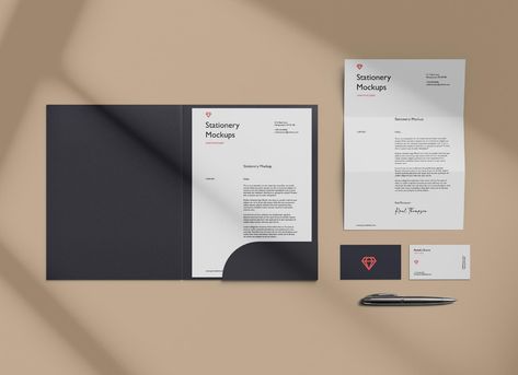 Free Folder Branding Mockup PSD - Good Mockups Presentation Folder Design Creative, Folder Branding, Branding Mockups Free, Corporate Identity Mockup, Presentation Folder Design, Folder Mockup, Business Folder, Free Business Card Design, Letterhead Business