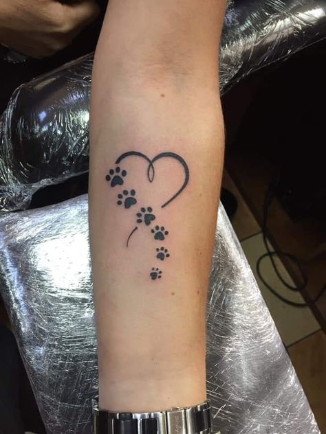 Classy Tattoos For Women Elegant, Dog Tattoo Ideas For Women, Dog Memorial Tattoos Unique, Dog Paw Tattoos For Women, Cat Tattoos For Women, Paws Tattoo, Paw Tattoos, Pet Memorial Tattoo, Tiny Wrist Tattoos