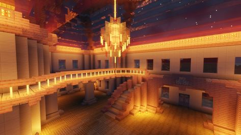 Minecraft Castle Ballroom, Minecraft Ballroom Ideas, Ballroom Minecraft, Minecraft Ballroom, Mc Interior, Castle Ballroom, Real Minecraft, Mc House, Minecraft Castle Designs