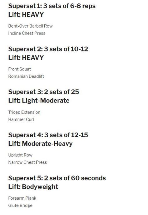 Arms Superset Workout, Superset Leg Workout, Full Body Superset Workout, Supersets Workout, Accessory Workout, Superset Workout, Travel Workouts, Lifting Programs, Postpartum Exercise