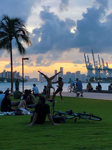 Miami Beach sunset yoga South Pointe Park Miami, Miami Travel Guide, South Point, Miami Travel, Long Books, Beach Sunset, Plan Your Trip, Travel Itinerary, Miami Beach