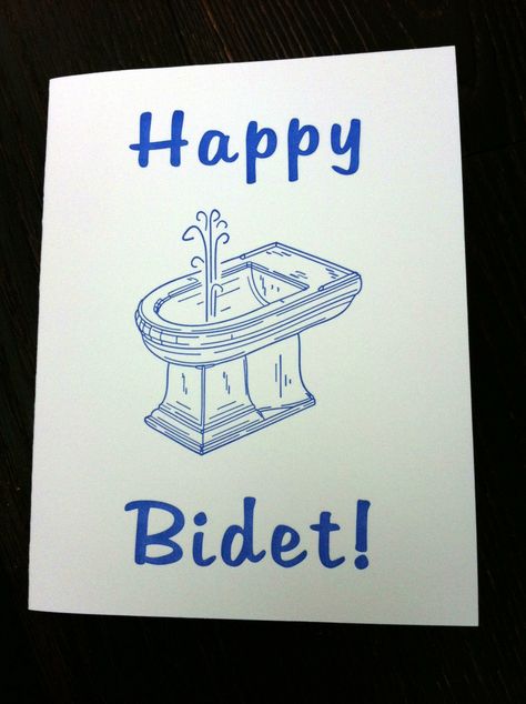 Happy Bidet  Letterpress Birthday Card by guttersnipenc on Etsy, $3.99 Happy Bidet, Letterpress Birthday Card, Toilet Humor, Letterpress Greeting Cards, Funny Birthday Card, Letterpress Cards, Wilmington Nc, Funny Birthday Cards, Special Birthday